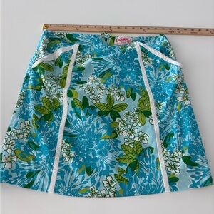 Lilly Pulitzer Original (2010) Floral Blue and Green Skirt with pockets size 6